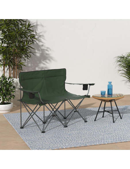 Sillón Doble Plegable Innovaciones Trademark Verde Militar 101.6 cm