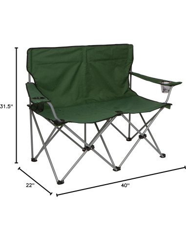 Sillón Doble Plegable Innovaciones Trademark Verde Militar 101.6 cm