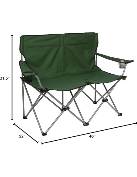 Sillón Doble Plegable Innovaciones Trademark Verde Militar 101.6 cm