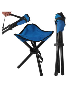 Taburete Plegable de Camping CebraBounze Azul 35.5x28 cm 300 kg