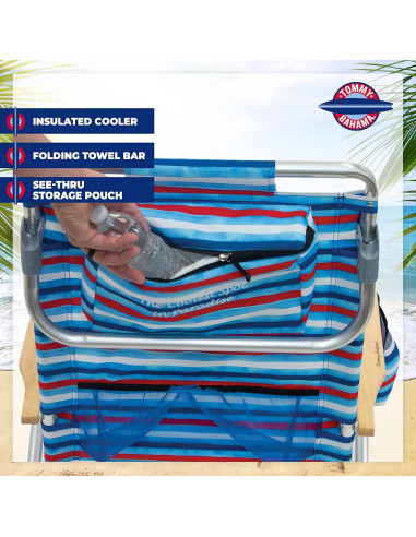Silla de Playa Plegable Tommy Bahama con Mochila 5 Posiciones