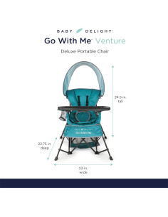 Silla Portátil Baby Delight Venture Verde Azulado con Capota Solar 2