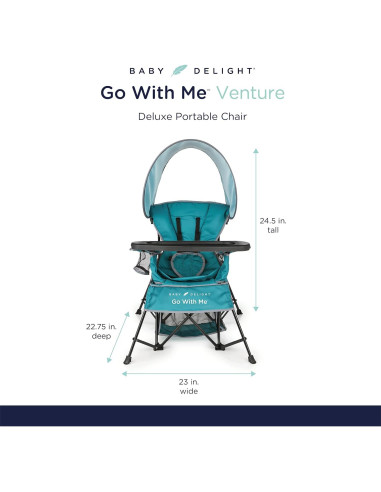 Silla Portátil Baby Delight Venture Verde Azulado con Capota Solar