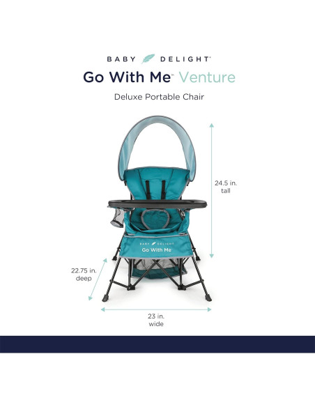 Silla Portátil Baby Delight Venture Verde Azulado con Capota Solar
