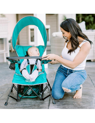 Silla Portátil Baby Delight Venture Verde Azulado con Capota Solar