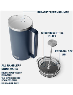 Prensa Francesa YETI 64 oz (1.89 L) Acero Inoxidable 2