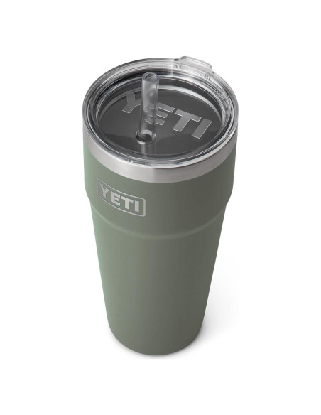 Taza Aislada al Vacío YETI 26 oz Verde Campamento con Pajilla