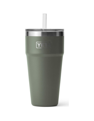 Taza Aislada al Vacío YETI 26 oz Verde Campamento con Pajilla