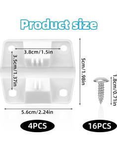 Kit de 4 Bisagras de Plástico para Cooler Gosknor con Tornillos 2