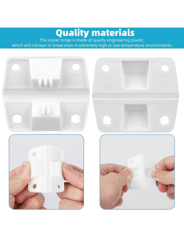 Kit de 4 Bisagras de Plástico para Cooler Gosknor con Tornillos