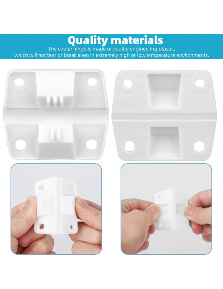 Kit de 4 Bisagras de Plástico para Cooler Gosknor con Tornillos