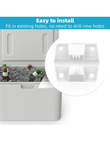 Kit de 4 Bisagras de Plástico para Cooler Gosknor con Tornillos