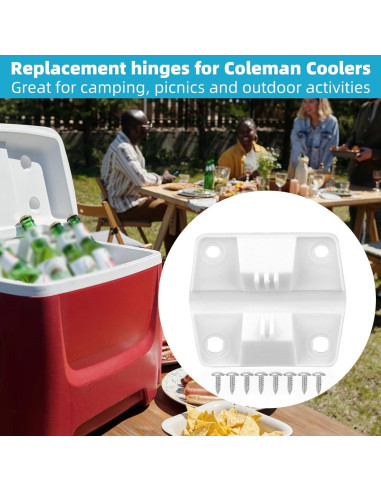Kit de 4 Bisagras de Plástico para Cooler Gosknor con Tornillos