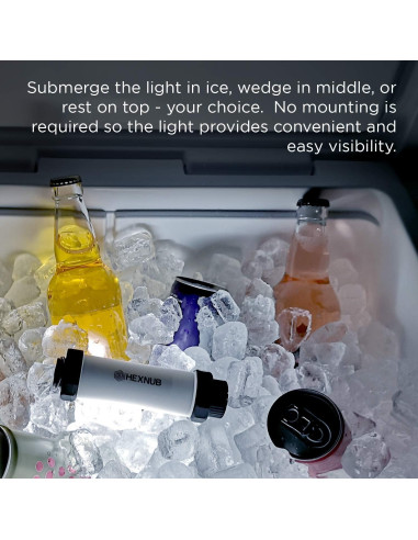 Caja de Luz LED Recargable HEXNUB para Enfriadores Impermeable