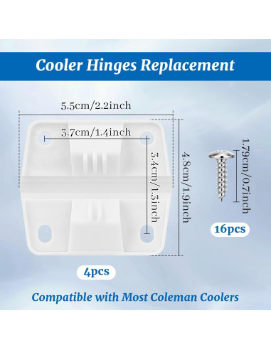 Bisagras de Plástico Omoojee para Enfriadores - Paquete de 4