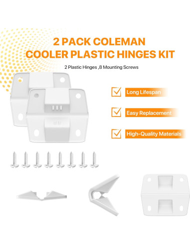 Kit de Bisagras de Plástico LBB-Parts para Enfriadores Coleman - 4 Piezas