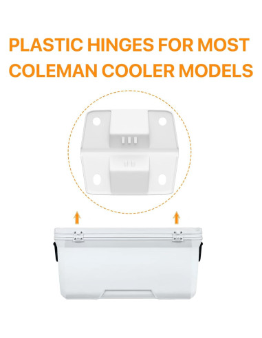 Kit de Bisagras de Plástico LBB-Parts para Enfriadores Coleman - 4 Piezas