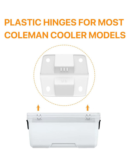 Kit de Bisagras de Plástico LBB-Parts para Enfriadores Coleman - 4 Piezas