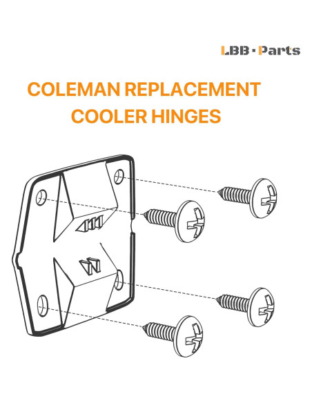 Kit de Bisagras de Plástico LBB-Parts para Enfriadores Coleman - 4 Piezas