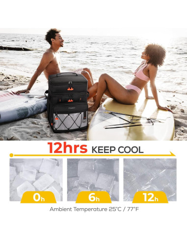 Enfriador Rodante TOURIT 49L Doble Nivel Aislado Plegable