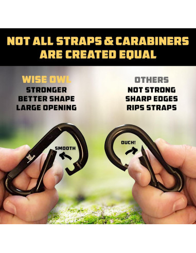 Cuerdas para Hamacas Wise Owl Outfitters 3m Naranjas - Kit Completo