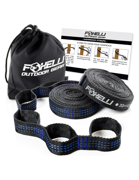 Correas de Hamaca XL Foxelli - 6.1m Alta Resistencia 2000 LBS