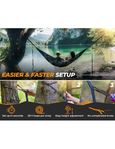 Correas de Hamaca XL Foxelli - 6.1m Alta Resistencia 2000 LBS