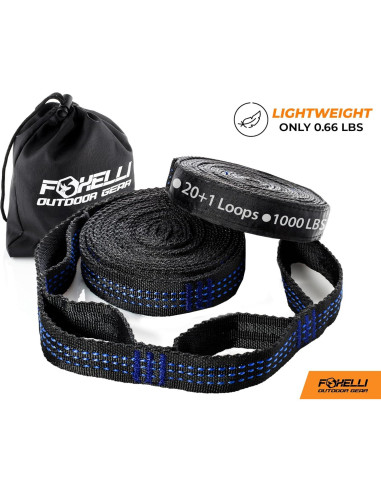 Correas de Hamaca XL Foxelli - 6.1m Alta Resistencia 2000 LBS