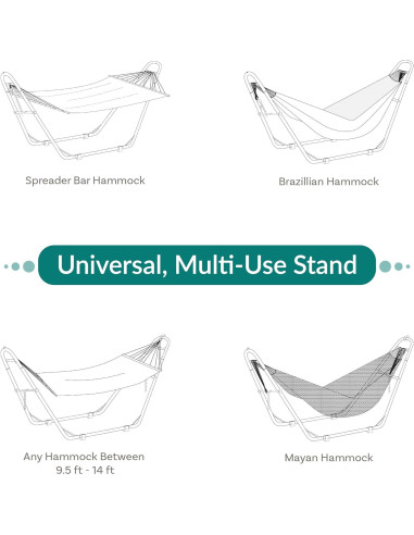 Soporte Universal para Hamaca Doble Sunnydaze - 250 kg - Negro