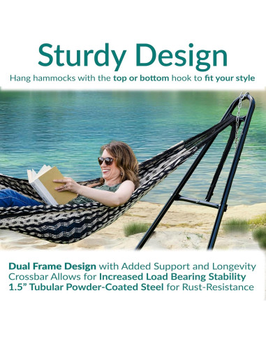 Soporte Universal para Hamaca Doble Sunnydaze - 250 kg - Negro
