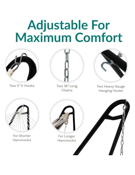 Soporte Universal para Hamaca Doble Sunnydaze - 250 kg - Negro