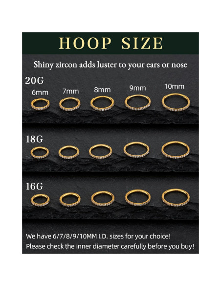 Aro para nariz hipoalergénico 18G 8mm HANCAO oro 14K