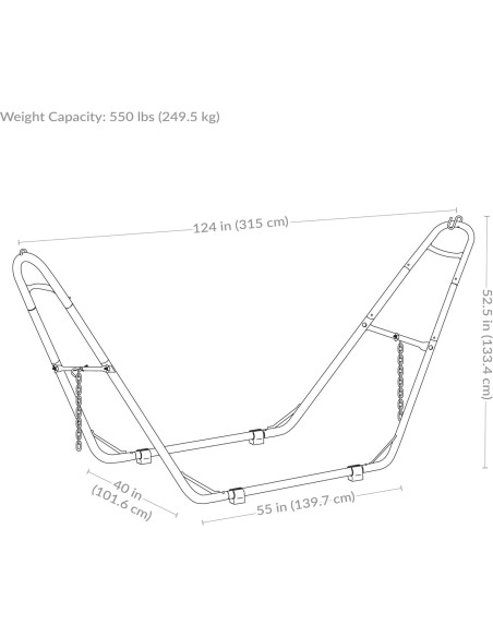 Soporte Universal para Hamaca Doble Sunnydaze - 250 kg - Negro