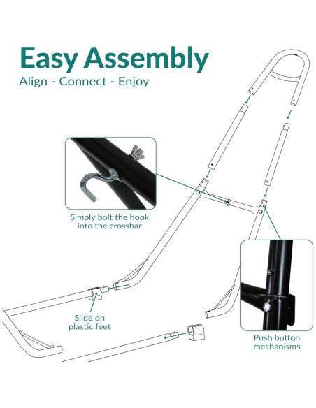Soporte Universal para Hamaca Doble Sunnydaze - 250 kg - Negro