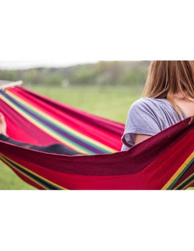 Hamaca de Algodón Stansport Bahamas Burdeos 198x94 cm 108.86 kg