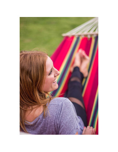 Hamaca de Algodón Stansport Bahamas Burdeos 198x94 cm 108.86 kg