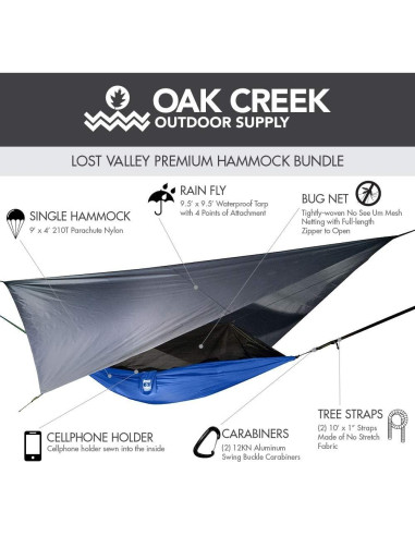 Hamaca de Camping Oak Creek con Lona y Red Mosquitos 1.81 kg