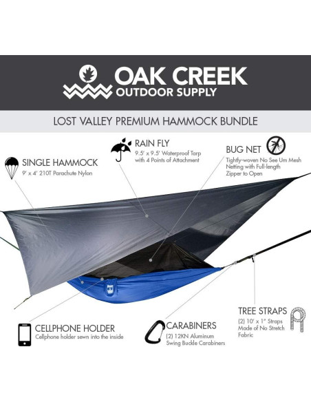 Hamaca de Camping Oak Creek con Lona y Red Mosquitos 1.81 kg