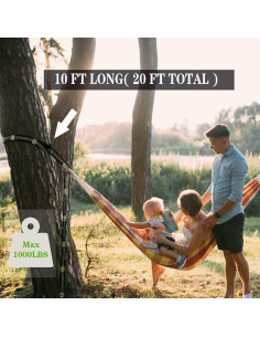 Correas de Hamaca BUDOBEG 3.05 m Ajustables 1000 kg 2 Piezas 2