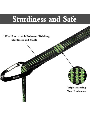 Correas de Hamaca BUDOBEG 3.05 m Ajustables 1000 kg 2 Piezas