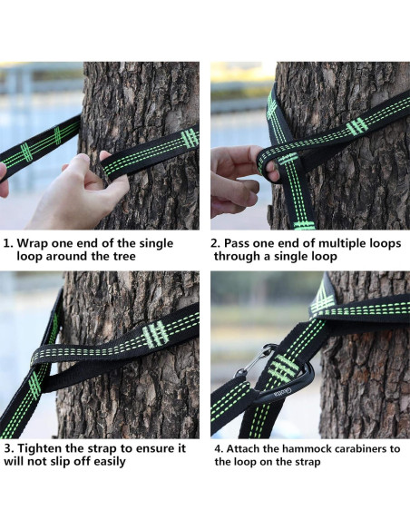 Correas de Hamaca BUDOBEG 3.05 m Ajustables 1000 kg 2 Piezas