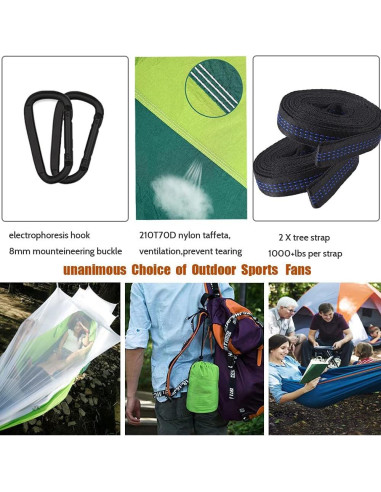 Hamaca de Camping AEE con Red Antimosquitos 289.56x139.7cm