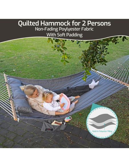 Hamaca Acolchada CHULIM Verde 2 Personas 204 kg Patio Jardín