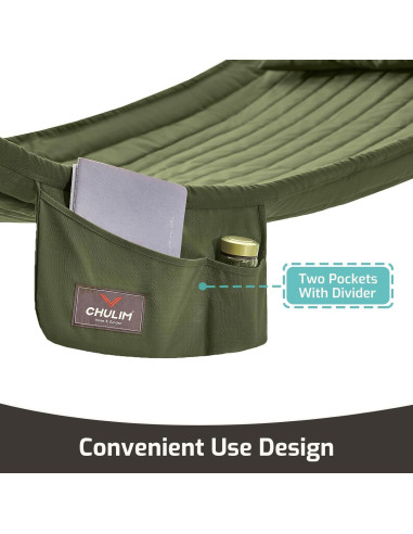 Hamaca Acolchada CHULIM Verde 2 Personas 204 kg Patio Jardín