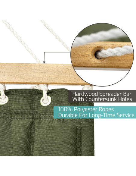 Hamaca Acolchada CHULIM Verde 2 Personas 204 kg Patio Jardín