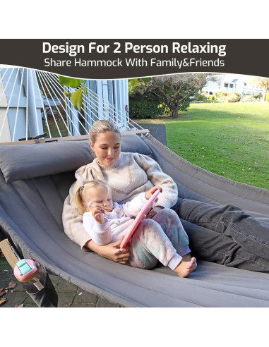 Hamaca Acolchada CHULIM Verde 2 Personas 204 kg Patio Jardín