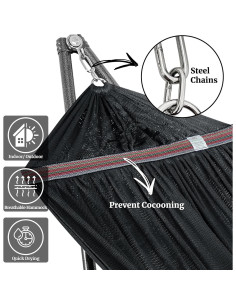 Soporte de Hamaca Tranquillo 272 kg Plegable 30s Camping 2 Personas 2