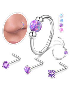 Juego de 4 Aros de Nariz Acero Inoxidable Hipoalergénicos 18G