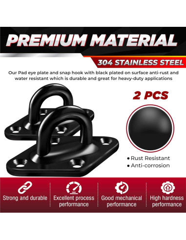 Kit de Colgado de Hamacas PAMAZY 770 kg Acero Inoxidable M10