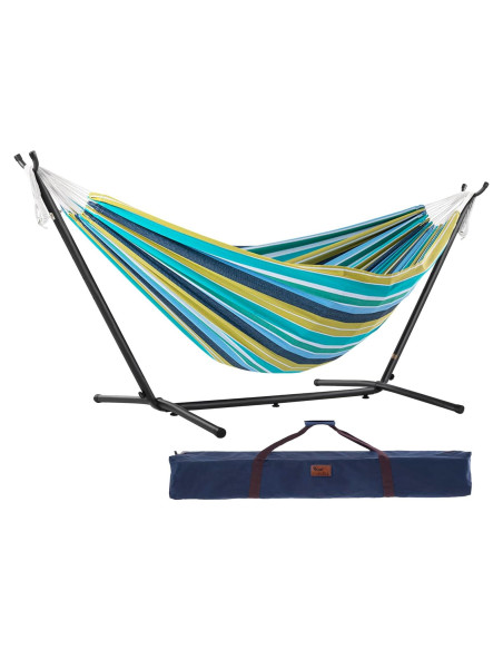 Hamaca Doble Vivere Algodón Cayo Reef con Soporte Acero 204 kg